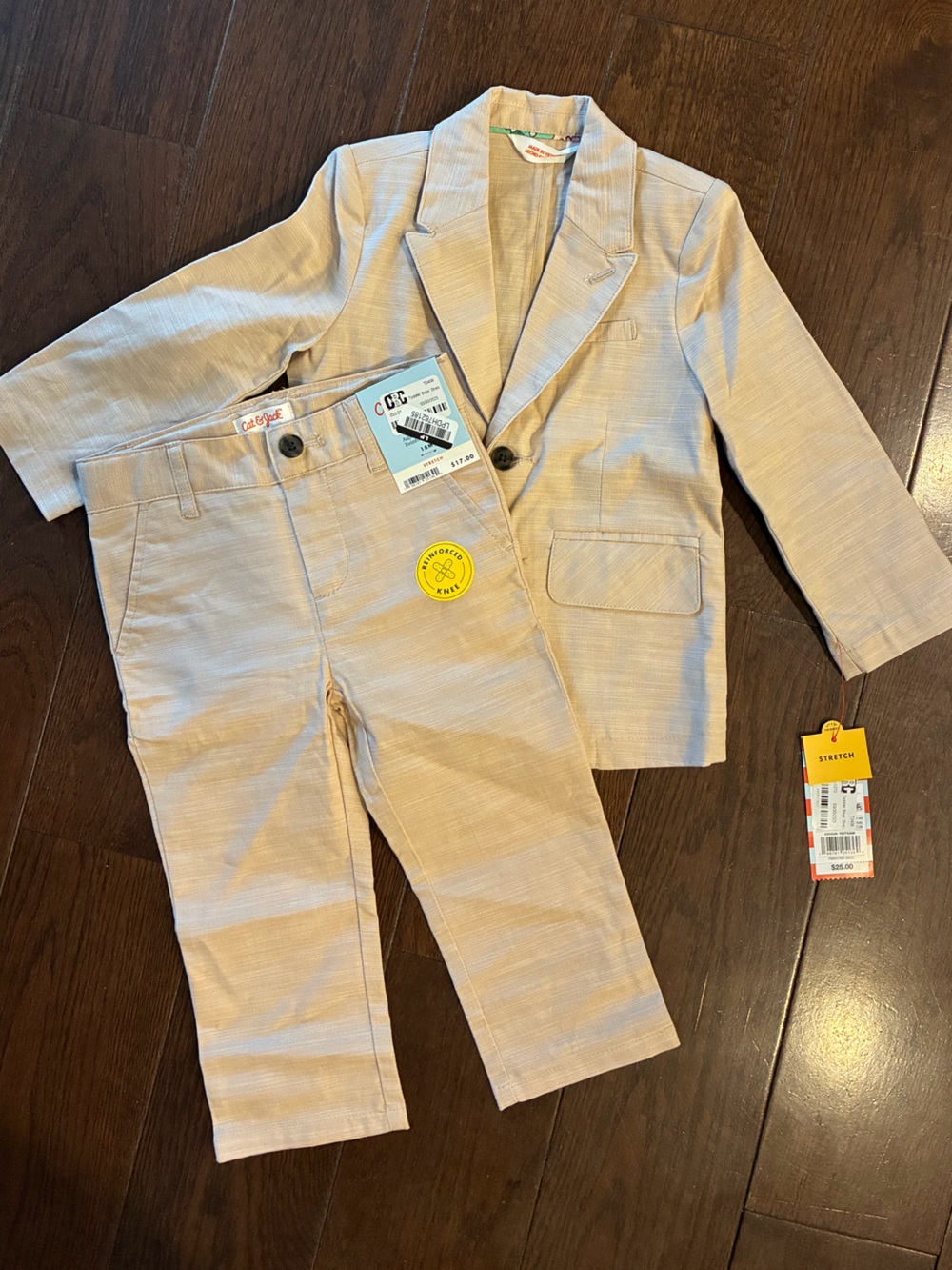 Cat & Jack Toddler Boys Beige Suit 18 month - Picture 2 of 4